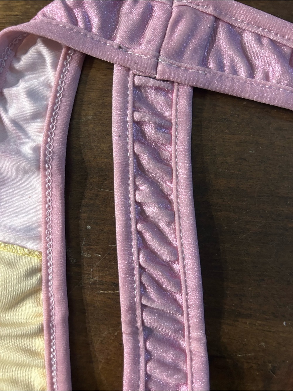 New with Defects Cloris Murphy Halter Metallic Pink Slingshot Thong Monokini - Picture 6 of 6